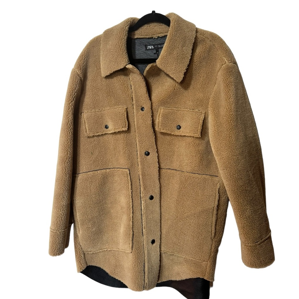 NWOT Zara Teddy Double Faced Shacket - Picture 4 of 6